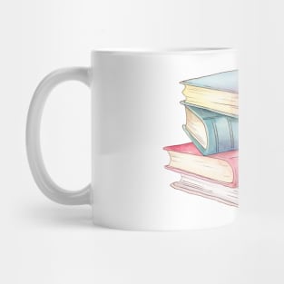 Stack Books Pastel Art Mug